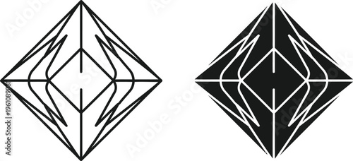 Geometric crystal shape abstract design