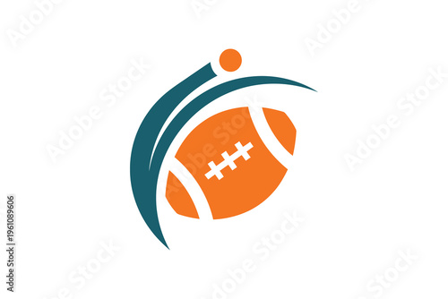 American football player kicking ball in motion graphic design