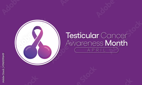 Vector illustration on the theme of Testicular cancer awareness month observed each year in April. The most common symptom of testicular cancer is a painless lump on or in a testicle.
