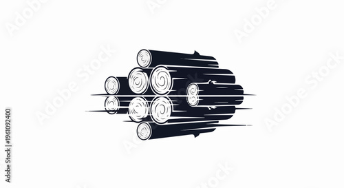 Stack of rough-cut logs with visible grain detail