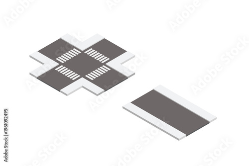 Isometric Road Intersection Crosswalk