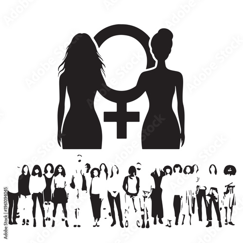 Black Equality Silhouette Vector, High Quality Illustration on White Background