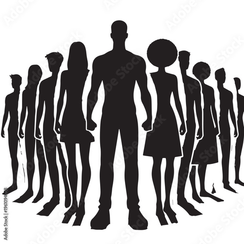 Black Equality Silhouette Vector, High Quality Illustration on White Background