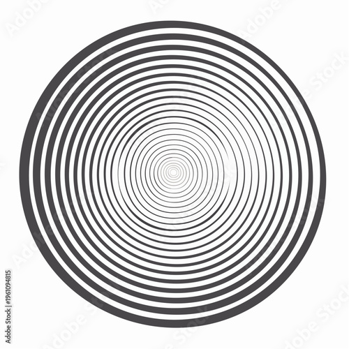 Hypnotic concentric spiral optical illusion abstract black and white