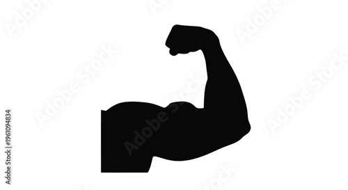 Silhouette of a flexed bicep showcasing strength and physical fitness