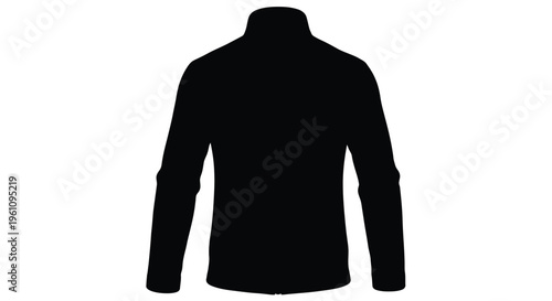 Silhouette of a black turtleneck sweater against a white background