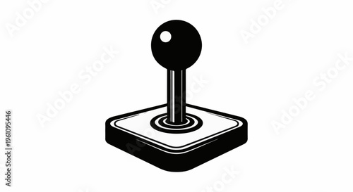 Simple black and white icon of an old-school arcade joystick