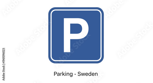 International blue parking sign with a prominent white letter 'P' indicating a designated area for vehicle parking, commonly found on urban and rural roadsides for public use