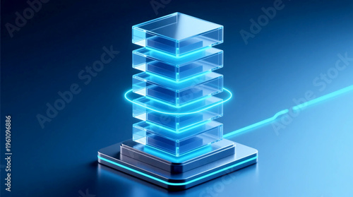 Modular stack for scalable digital products illustrating business model innovation with advanced SaaS pricing systems set in glowing tech environment