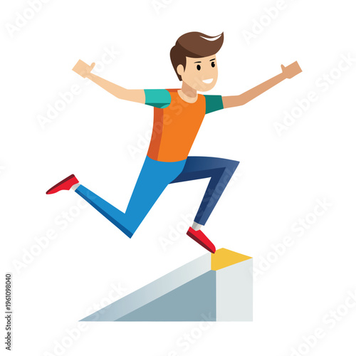 3D High Jumper Vector Illustration – Cartoon, Clipart & Line Art Design