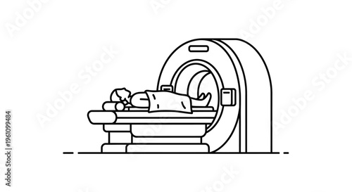 Person lying on MRI machine bed.
