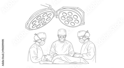 Surgeons performing surgical operation procedure.