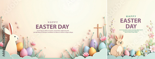 Elegant easter day background, Decorative happy easter day background for website, social media template