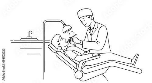 Dentist examining a patients teeth closely.