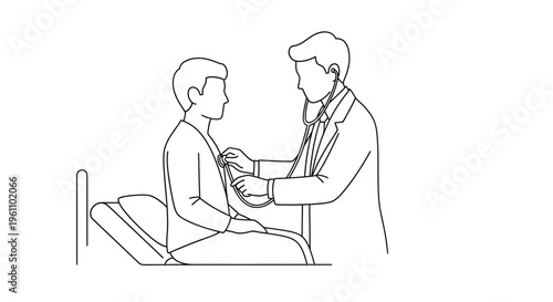 Doctor checking patient blood pressure.