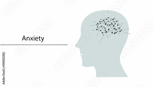 Anxiety, mental health, psychology, emotions, stress concept, vector icon