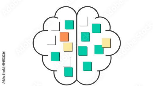 Brain, human mind, thinking, colorful vector icon, infographic element, creative concept