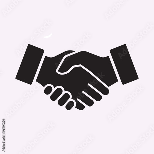 Partnership Handshake Silhouette Icon Minimal Clean Vector Business Agreement Concept Illustration
