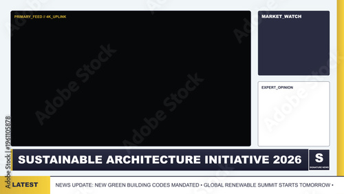 Sustainable architecture initiative 2026 news update graphic with market watch