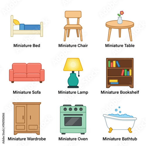 Miniature Furniture and Household Items.
