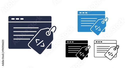 Website code tags icons