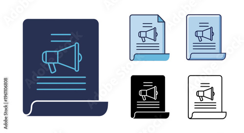 social media announcement icons