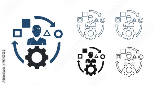 business process workflow optimization icons