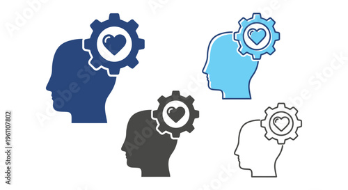 Hearts and gears in human heads