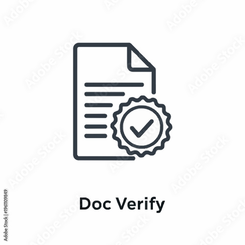 Document with verification seal icon indicating doc verification process