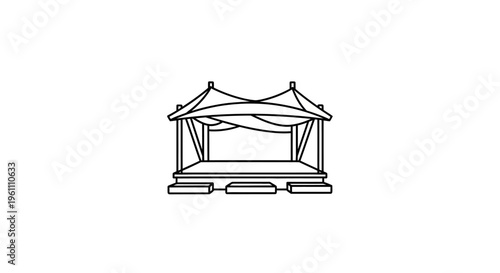 Detailed illustration of a gazebo structure.