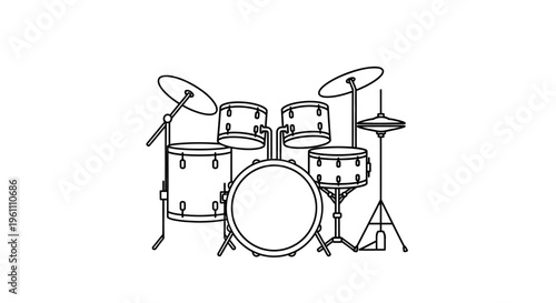 Drum set musical instrument equipment.