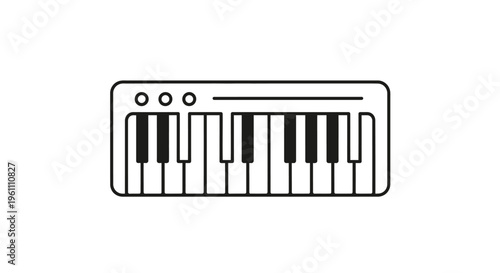 Electronic keyboard musical instrument closeup.