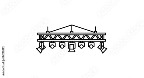 Stage lighting equipment setup rigging.