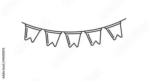 Colorful festive pennant banner decoration.