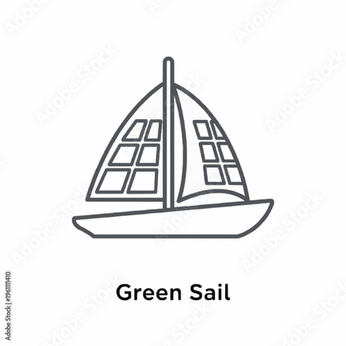 Simple illustration of a sailboat with a grid-patterned sail
