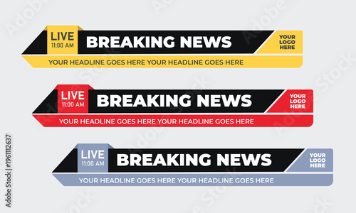 News Media Lower third design Scrolling text