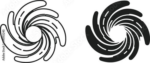 Swirling vortex or cyclone abstract shape vector