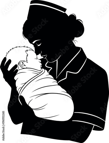 Mother Holding Newborn Baby Close With Affectionate Embrace