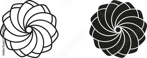 Pinwheel or flower abstract shape vector