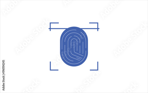 Fingerprint scanner icon. Fingertip scan symbol. Fingerprint identification. Personal biometric data, identification and verification. Flat illustrator vector file. High quality image