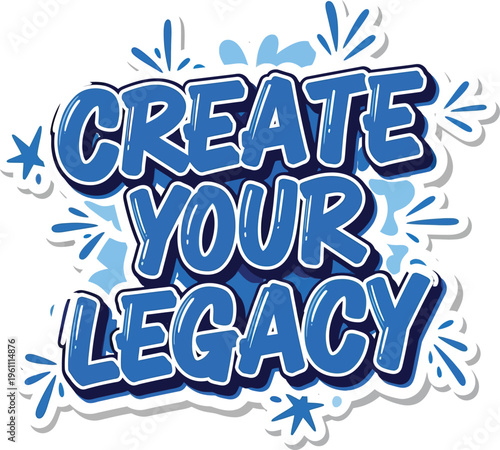 Create your legacy blue graffiti text