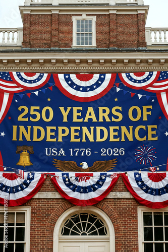 USA 250th Anniversary Patriotic Shield Semiquincentennial Emblem