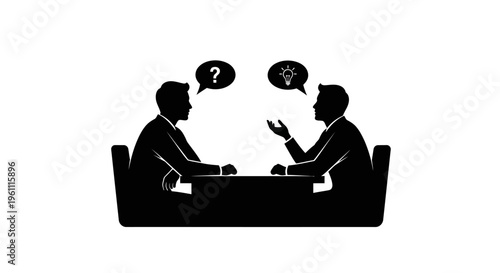 Two businessmen in a meeting discussion.
