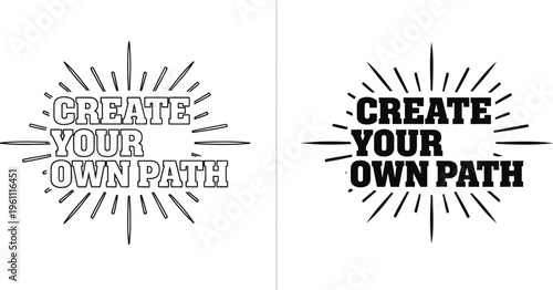 Create your own path text with radiating lines vector