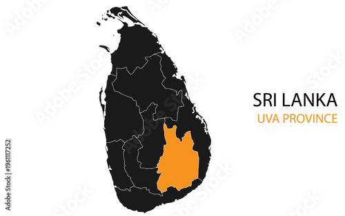 Sri Lanka png map with provinces, Sri Lanka province map, Sri Lanka Uva Province