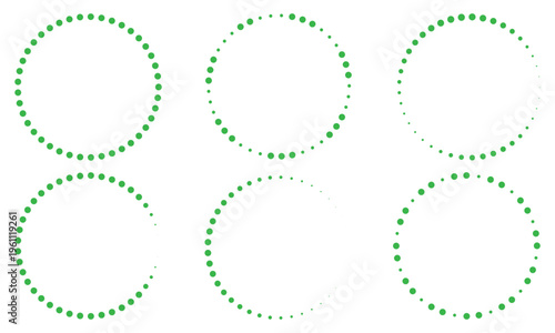 green vector dotted circular loading indicator set minimalist progress ring collection for ui ux design