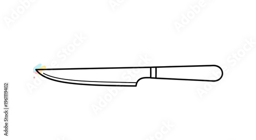 Kitchen knife with sharp blade.