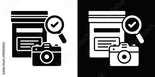 Evidence Collection Icon In Black And White Filled Style.