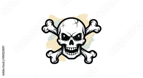 Classic skull and crossbones emblem against a weathered background signifies caution, piracy, and a warning of danger.