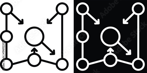 pathway Two-tone version in black and white background